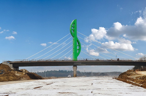 중국 장쑤성 안녕 고속도로 Zhouchenghe Bridge